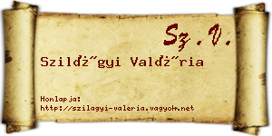 Szilágyi Valéria névjegykártya